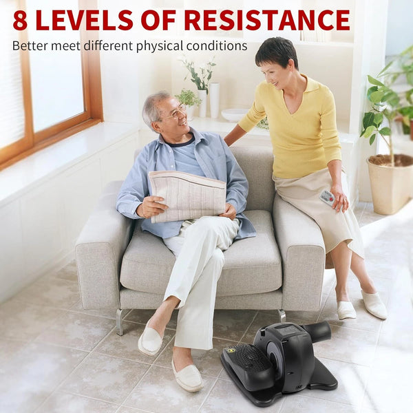 Under Desk Elliptical Machine Electric Seated Leg Foot Pedal Exerciser w/Remote