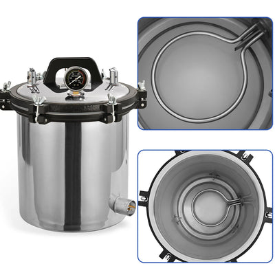 18L Steam Autoclave Sterilizer Sterilization Tattoo Dental Lab Medical Eqpt Tool