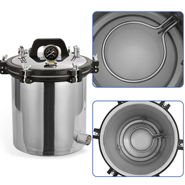 18L Steam Autoclave Sterilizer Sterilization Tattoo Dental Lab Medical Eqpt Tool