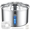 3.2L Pet Stainless Steel Water Fountain Dog Cat Drinking Dispenser Filter Feeder
