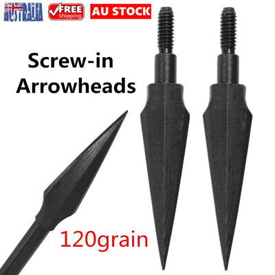 10pcs Archery Broadheads Hunting Arrow Heads Screw-in Arrowheads 120 Grain - Image 1