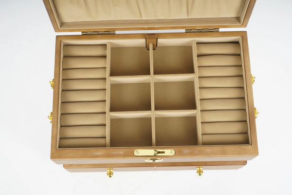 3-Tier Wooden Jewelry Box Jewelry Organizer Case Large Storage Box 29*19*17.5cm - Image 13