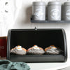Metal Bread Bin Loaf Box Kitchen Food Storage Containers with Roll Top Lid