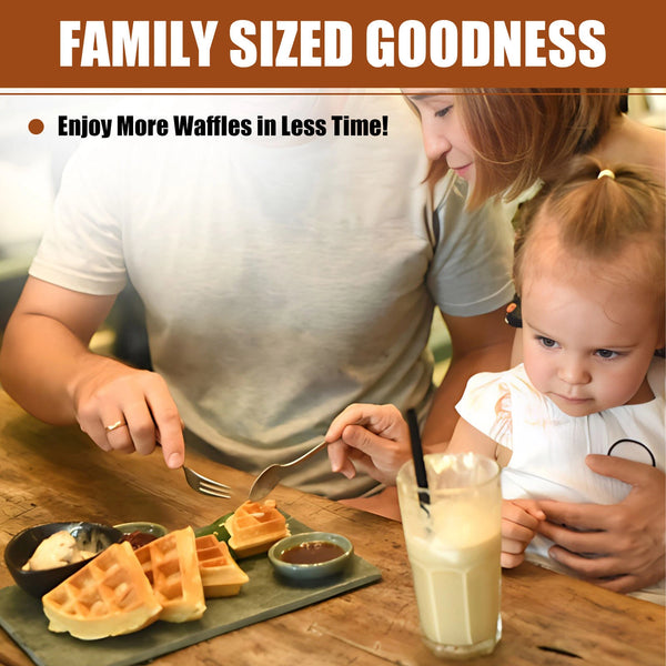 Electric Waffle Maker Heart-Shaped Non-Stick double-Side No Flip Design - Image 5