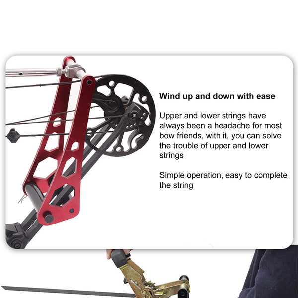 Portable Bow Press Ratchet Compound Bow Open Repair String Changer Archery Tool