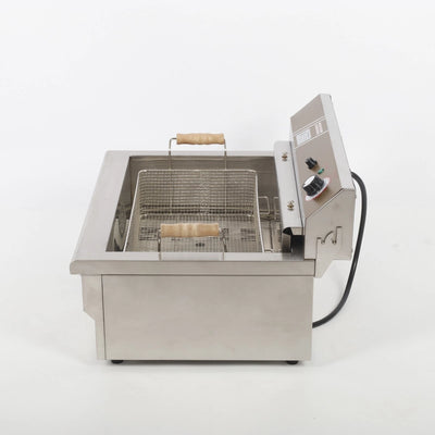 Commercial 25L Electric Deep Fryer Large Capacity W/ Frying Basket & Lid 5KW ﻿
