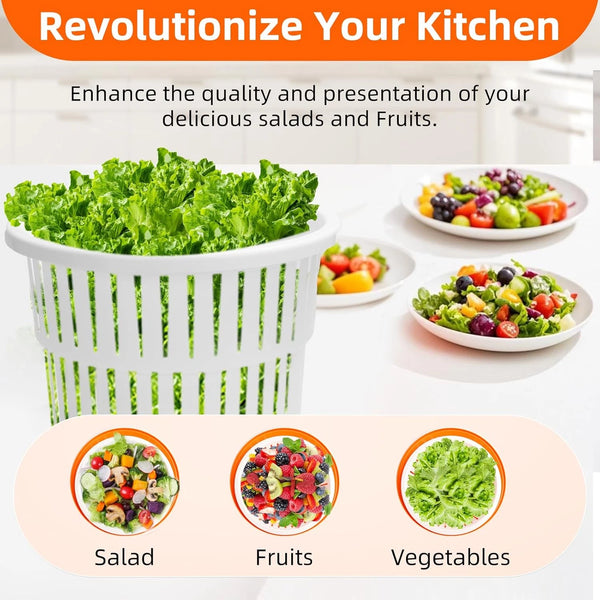Commercial Vegetable Dehydrator Manual Salad Spinner Fruit Dryer Basket 25L