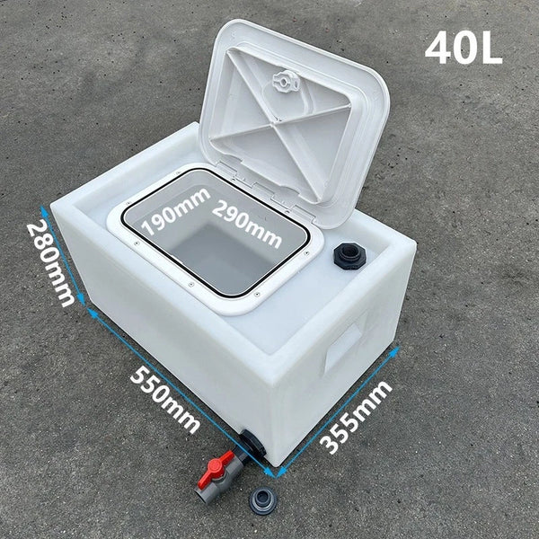 40L Live Bait Tank Portable Fish Transport Tank with Hatch 550x355x280mm - Image 2