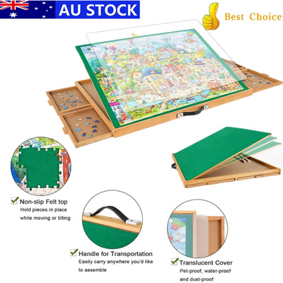 Adjustable Tilting Jigsaw Puzzle Table 1500 Piece Puzzle Board with 4 Drawers - Image 3