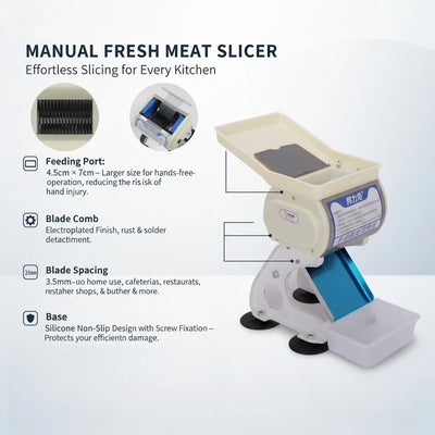 Manual Meat Cutter Food Jerky Slicer for Household＆Commercial Stainless Steel - Image 5