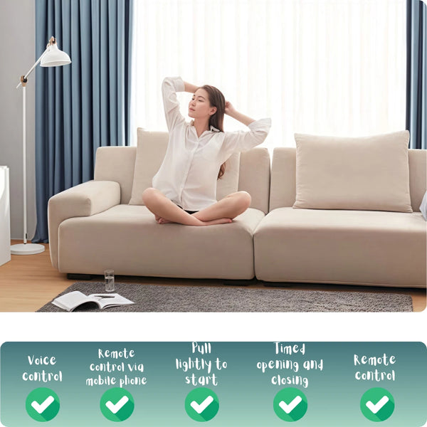 4.2M Electric Curtain Track Smart Multi-Control Low-Noise 33dB Double Open
