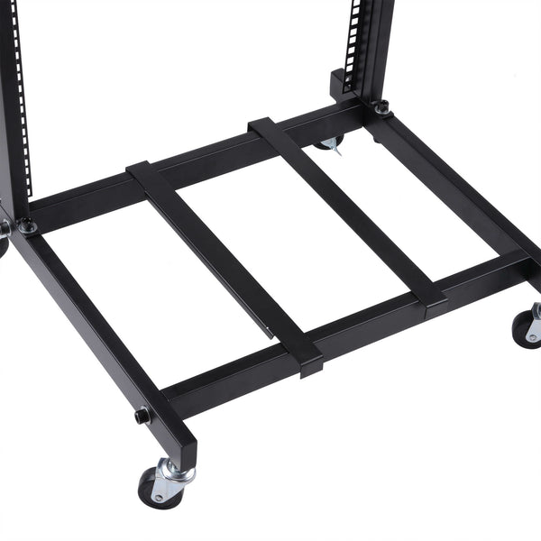 12U Adjustable Audio Rack Mount Studio Equipment Rolling Mixer Stand Stage Cart