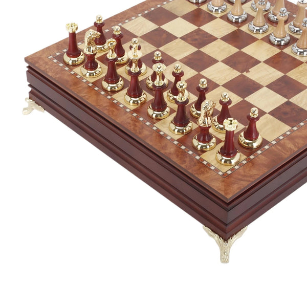 40x40cm Wooden Chess Set Premium Solid Wood Board Metal Chess Pieces Drawer - Image 12