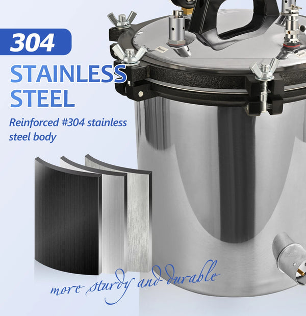18L Steam Autoclave Sterilizer Sterilization Tattoo Dental Lab Medical Eqpt Tool