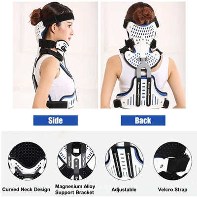 Medical Cervical Thoracic Orthosis Head Neck Chest Traction Support Hunched Back - Image 2