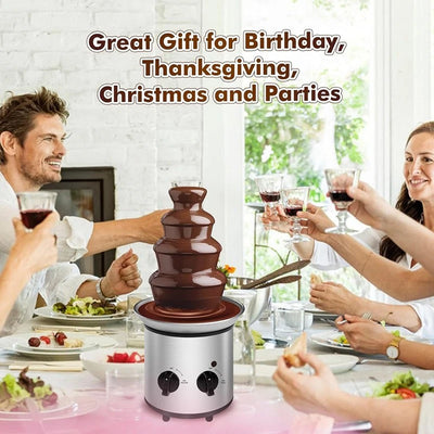 4 Tier Electric Chocolate Fountain Chocolate Fondue Waterfall Stainless Steel - Image 4