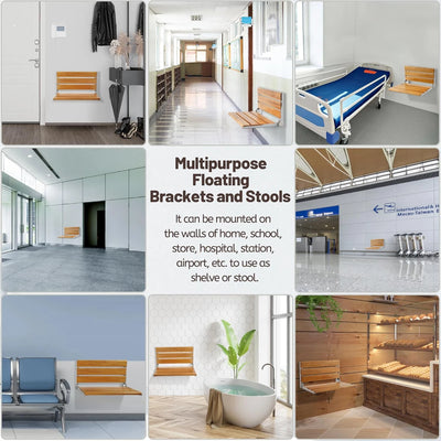 Foldable Shower Seat Wall Mounted Folding Shower Bench for Small Shower Spaces - Image 3