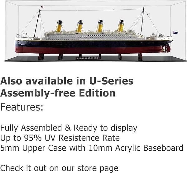 Large!!!  Acrylic Display Case for Lego Titanic 10294 Dustproof Self-Install Box