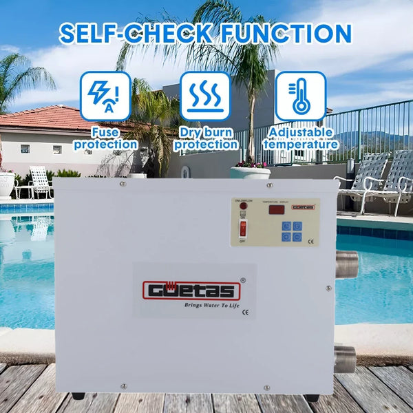 Electric Thermostat Swimming Pool SPA Water Heater Bath Tub Heating 220V 9KW AU