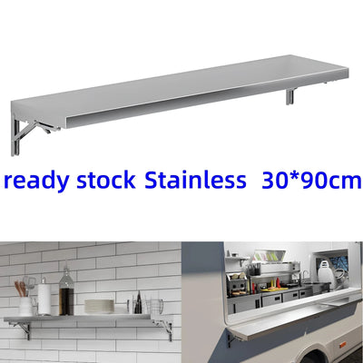 90x30 Wall Mount Shelving Stainless Steel Shelf For Food Truck BBQ working table - Image 12
