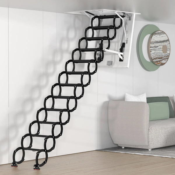 Electirc Attic Ladder Aluminum Folding 80*110 cm 9.4Ft With Remote Loft Stairs