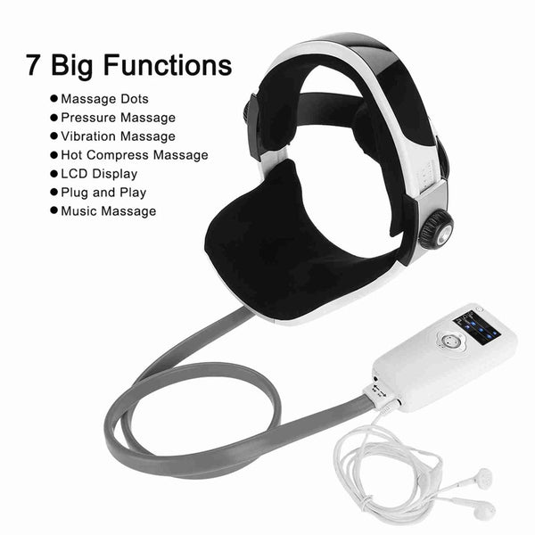 Head Massager Electric Head Massage Helmet Hot Compress To Relieve with Music