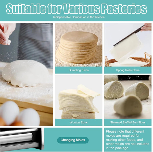 Commercial Dumplings Machine Wonton Dumpling Rolling Automatic Dough Slicer