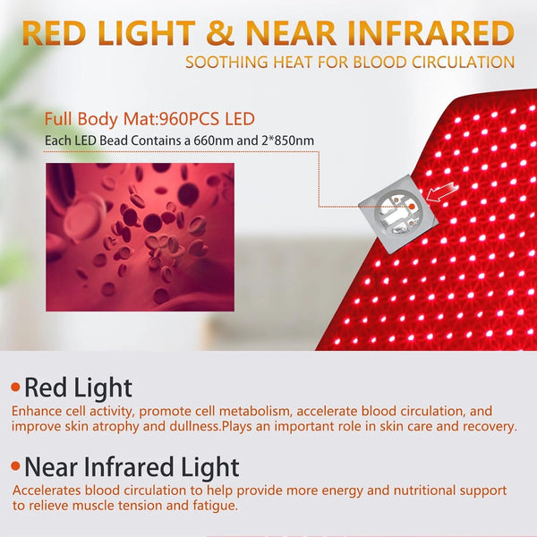 Red Light Therapy Pad Full Body 960 x 660nm & 1920 x 850nm LEDs - Image 10