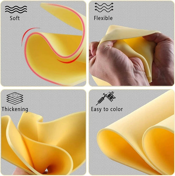 10PCS 3mm Tattoo Practice Fake Skin Double Sided Reusable Silicone Beginner - Image 11