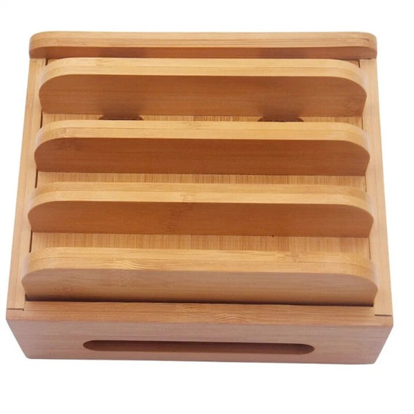 USB Charge Station Multi-Device Hub Charging Dock for Phone iPad Tablet Bamboo - Image 8