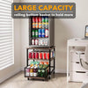 Mini Fridge Stand Mobile Refrigerator Shelf Stand Table with Lockable Wheels - Image 6