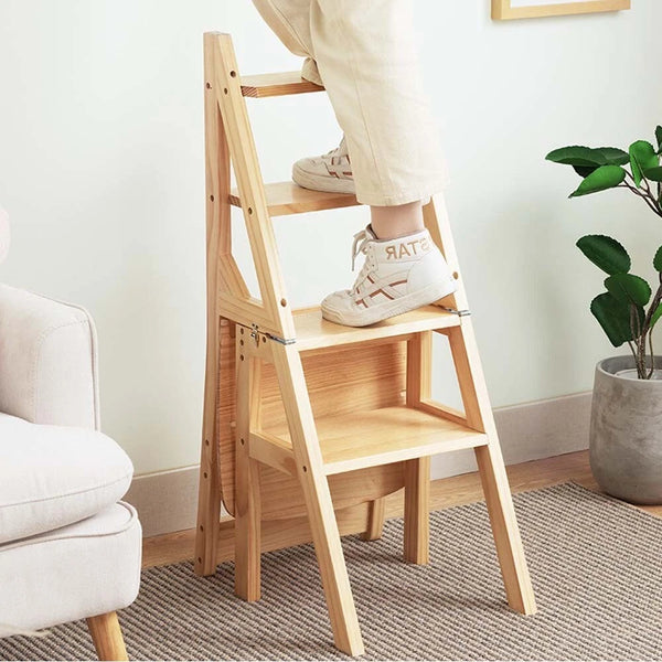Folding Step Ladder Chair 4 Tier Multifunctional Plant Stand Ladder Stool Shelf - Image 5