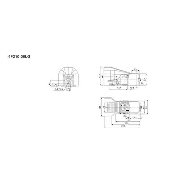 5-Way 2 Position Foot Switch Pedal Pneumatic Valve Compressed Air Foot Control - Image 8