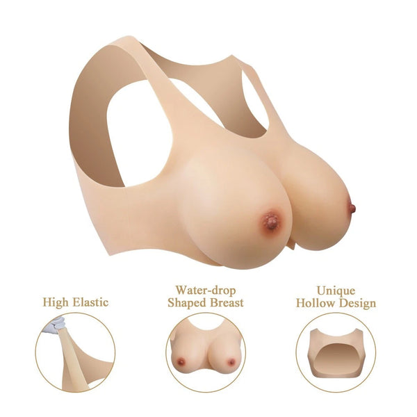 Silicone Breast Forms Back Hollow Simulation Fake Boobs Crossdresser Drag Queen