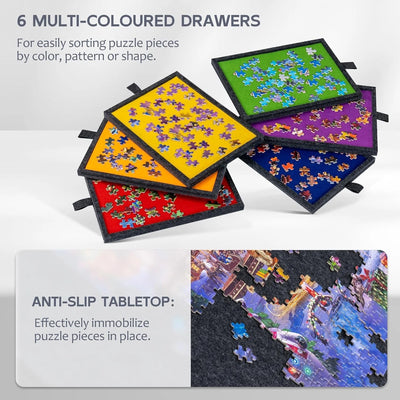 1000-2000 Pieces Tilting Jigsaw Puzzle Board with 2-in-1 Stand and Cover - Image 14