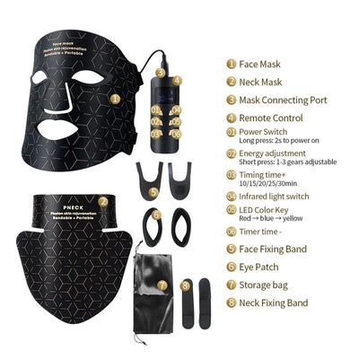 LED Facial Mask 4 Color Red Light Therapy Skin Care Photon Mask Rejuvenation - Image 7