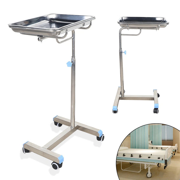 Salon Tray Adjustable Height Salon Rolling Tray for Tatto Medical Dental Tray
