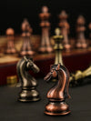Upscale Metal Chess Set Foldable Wooden Chess Board Zinc Alloy Chess Pieces